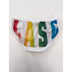 Lasc Mens Rainbow‎ Logo Pride Swim Briefs Bottoms Medium